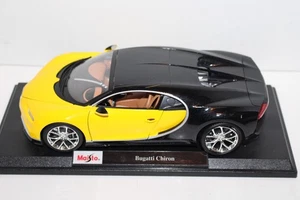 Maisto 1/18 Scale Diecast 46629 - Bugatti Chiron - Yellow/Black - Picture 1 of 5