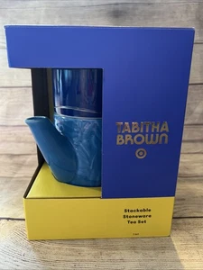 Tabitha Braun Teekanne Set Blau Keramik Stapelbar Steinzeug 3 Teile - Neu Offener Karton - Bild 1 von 8