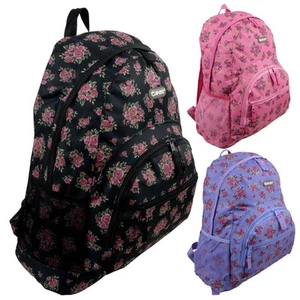 Ladies Girls Floral Backpack Rucksack by Hi-Tec School College Bag Travel - Picture 1 of 19