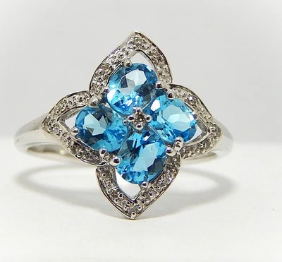 Anillo Topacio Azul 14K Talla 7 Foto 1 de 4