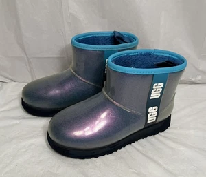 Botas de lluvia UGG Classic Clear Mini II azules multi impermeables para niños pequeños talla 4 - Imagen 1 de 12