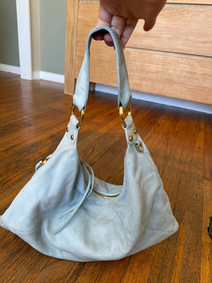 Hobo International Light Blue Leather Hobo Slouch Shoulder Bag with Gold Hardwar - Image 1 of 4