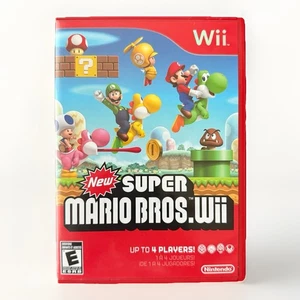 Super Mario Bros Wii Nintendo Wii gioco autentico, manuale e custodia - Foto 1 di 4