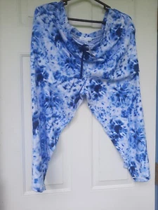 Blue Print High Waisted Yoga Leggings Women’s Size L - Picture 1 of 5