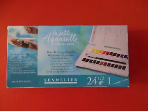 Sennelier La Petite Aquarelle Watercolor Set with brush and 24 color Half Pans - Picture 1 of 5