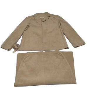 "Traje Falda Vintage Le Pavillion Beige Cinturón Línea A W27"" C42" - Imagen 1 de 10