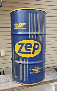 Tambor de aceite de acero vintage Zep 20 galones barril gasóleo publicidad - Imagen 1 de 8