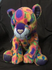 Vintage 2001 The Bear Factory Neon Tie Dye Tiger Plush 12" Adorable Soft - Picture 1 of 8