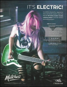 2017 Mitchell MD400 DC Series electric guitar advertisement 8 x 11 ad print - Picture 1 of 3