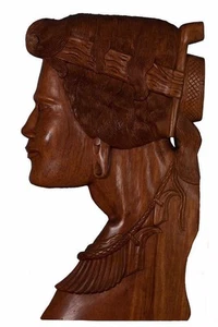 Wooden Carving - Carved Head Wall Plaque - Picture 1 of 4