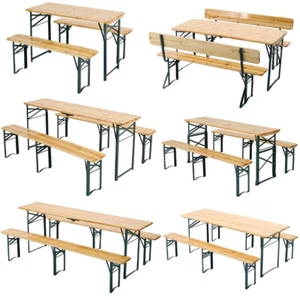 Foldable Picnic Table Bench Set Outdoor Garden Camping Furniture Gathering/Party - Picture 1 of 61