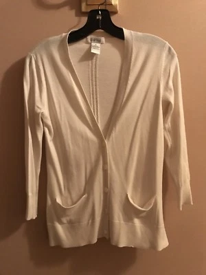 BARNEY'S NEW YORK Ivory Cardigan Sweater S - Image 1 of 4