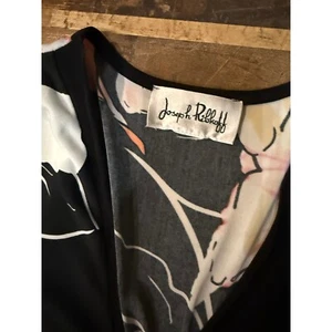 Joseph Ribkoff Floral Dress Sleeveless V Neck Black White Orange Size - Picture 1 of 5