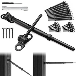 1/8" Black Cable Railing Kit Swage Toggle Turnbuckle Hardware Adjustable 10 Pair - Picture 1 of 8