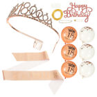 Birthday Dress up Rhinestone Queen Tiara Happy Ballons Girl