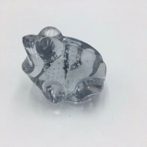 Estatuilla de vidrio arte cristal rana pisapapeles transparente burbujas controladas Bullaconti - Imagen 1 de 5