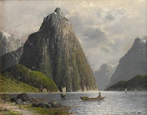 Impresión o lienzo - vista de fiordo por Johann Jungblut - artista alemán - Imagen 1 de 1