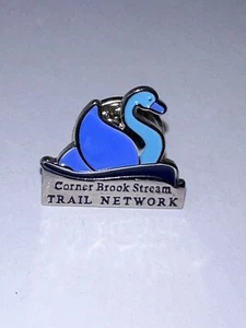 Corner Brook Stream Trail Network Lapel Pin Brooch Swan Pinback Jacket Hat 14P - Picture 1 of 3