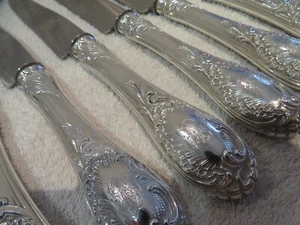 Prachtvolle Vintage Französische 950 Silber 12 Tafelmesser E Puiforcat Rokoko St - Bild 1 von 12