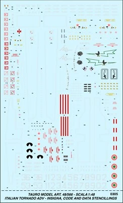 TAURO MODEL TM48/566 TORNADO ADV ITALIAN INSIGNA, CODE E DATA STENCILLING 1:48 - Immagine 1 di 3