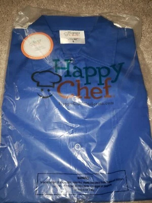 Happy Chef Unisex Chef Uniform Short Sleeve Size Small NWT Style 501 Blue  - Image 1 of 4
