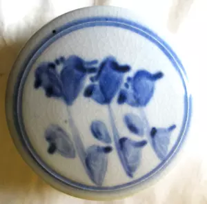 TARRO DE BARATIJA DE TULIPANES DE PORCELANA JAFFE, INTERIOR BORGOÑA, 4 1/2"" X 2", USADO - Imagen 1 de 6