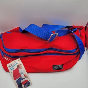 THE SMUGGLER VINTAGE EXPANDABLE BAG NYLON ZIPPER RED BLUE UNISEX ADJUSTABLE STRA - Picture 1 of 10