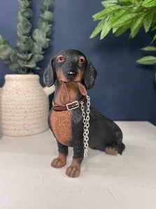Adorable Dachshund Dog Figurine with Brown Lead | Sausage Dog Home Decor - Picture 1 of 6