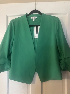 Chaqueta Nine West Clover Pequeña Grande Para Mujer Nueva Con Etiquetas Blazer Mangas 3/4 Acanaladas Foto 1 de 4