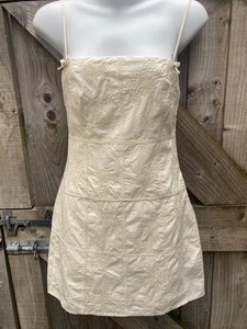 NEW ZARA CREAM SHORT EMBROIDERED MINI DRESS - SMALL UK8 - 100% COTTON - Picture 1 of 16