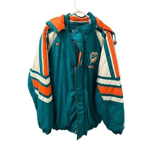 Giacca Vintage Miami Dolphins Starter ProLine NFL Jacket anni '90 Taglia XL Snap Zip - Foto 1 di 6