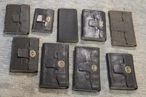 Diario personale in pelle scritto a mano collezione 1880s Pennsylvania EW Rishel X9 - Foto 1 di 14