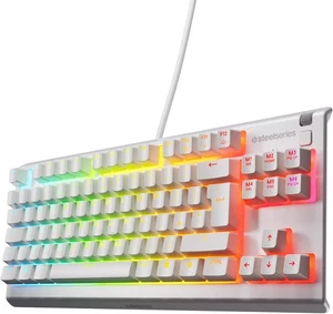 SteelSeries Apex 3 TKL White RGB Gaming Keyboard - Tenkeyless  - Picture 1 of 13