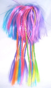 New Neon Rainbow Colored Hair Braid Ponytail Holder Ponio Hair Extension #H0134 - Picture 1 of 2