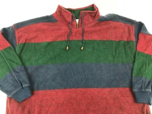Vtg VENEZIA Striped COLORBLOCK Knit PULLOVER Sweater SWEATSHIRT 1/4 Zip 18-20 2X - Picture 1 of 7