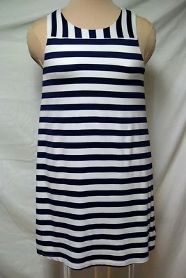 Vestido sin mangas Susana Monaco azul marino blanco a rayas/cambio/sujetador incorporado en línea A-S-EC Foto 1 de 4