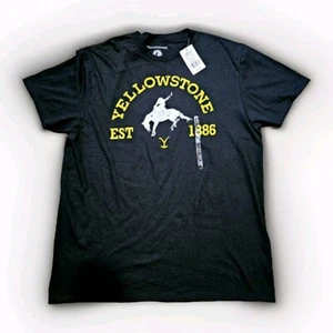 Vintage Style Yellowstone Established 1886 Black Size L Mens T-Shirt NWT - Picture 1 of 7