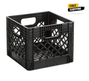 Juggernaut Storage 16QT Heavy-Duty Plastic Square Milk Crate Black - Picture 1 of 4