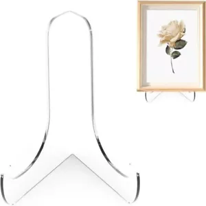 1Pcs Acrylic Flat Plate Stand 60° Angle Display Easel Stand Clear Book Stand - Picture 1 of 14