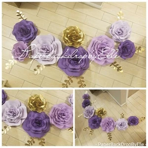 "Handmade" Beautiful Paper flowers by ELLE. BABYSHOWER, HOME OR PARTY DECOR - Picture 1 of 12