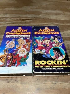 Alvin And The Chipmunks A Chipmunk Christmas & Rockin with the ChipmunKs VHS - Picture 1 of 13