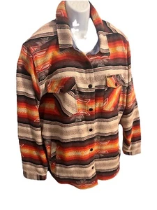 Rock N Roll Denim Women’s XXL Tan Orange Aztec Jacket Tunic Snap Front Pockets - Picture 1 of 19