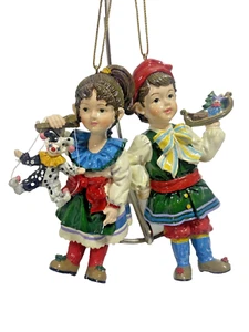 Vintage Dillard's Trimmings Children Traditionally Dressed Christmas Ornaments - Picture 1 of 5