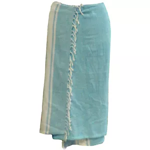 Pareo pastellblau Sarong Strandtuch Wickelkleid Baumwolle Strand Bekleidung - Bild 1 von 3