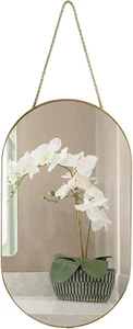 Oval Frameless Wall Mirror, Gold, Oval Shape, for Bathrooms and More (16X9.2 Inc - Picture 1 of 12
