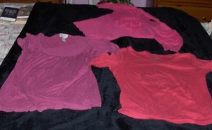3 Casual Pre-Owned Short Sleeve Tops Talbots BCBGMAXAZRIA LG Ann Taylor Loft M - Picture 1 of 10