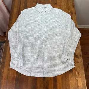 Bugatchi Shirt Mens XL Large Geometric Button Up 8 Way Stretch Performance READ - Picture 1 of 17