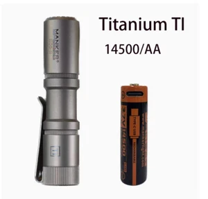 Mankerlight E05 II Titanium TI Flashlight MAX 1300 Lumens EDC Mini EDC 14500 AA - Picture 1 of 14