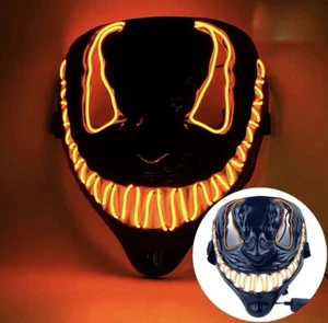 Luminous Light Up Led Mask LED Glowing Venom Color Mask Halloween Decoration - Picture 1 of 5