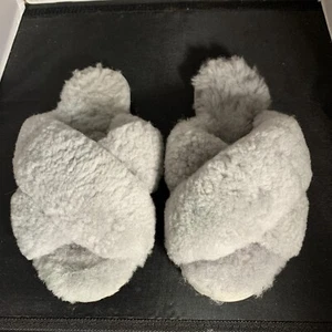 Emu Australia Womens Sheepskin Slipper Grey Mayberry Fluffy Soft Slides Sz 6 - Picture 1 of 4